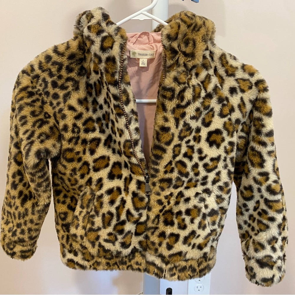 Leopard girls tucker and tate faux fur jacket